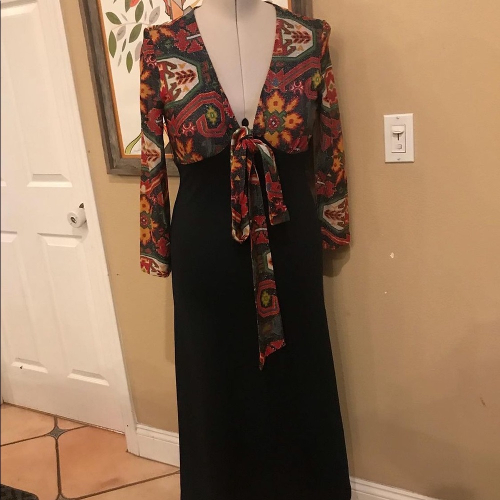 70'S viNTAGE 70'S POLYESTER DRESS. SZ SMALL (B05) - Picture 2 of 6
